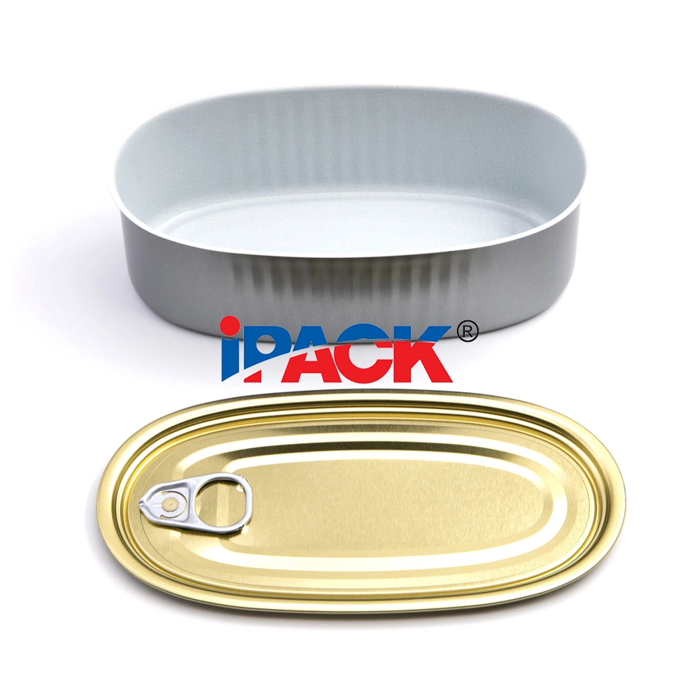 501# Custom Logo Printing Oval Shaped Packing Tin Can Empty Grade Tin Can for Food with Normal End Eoe Lid