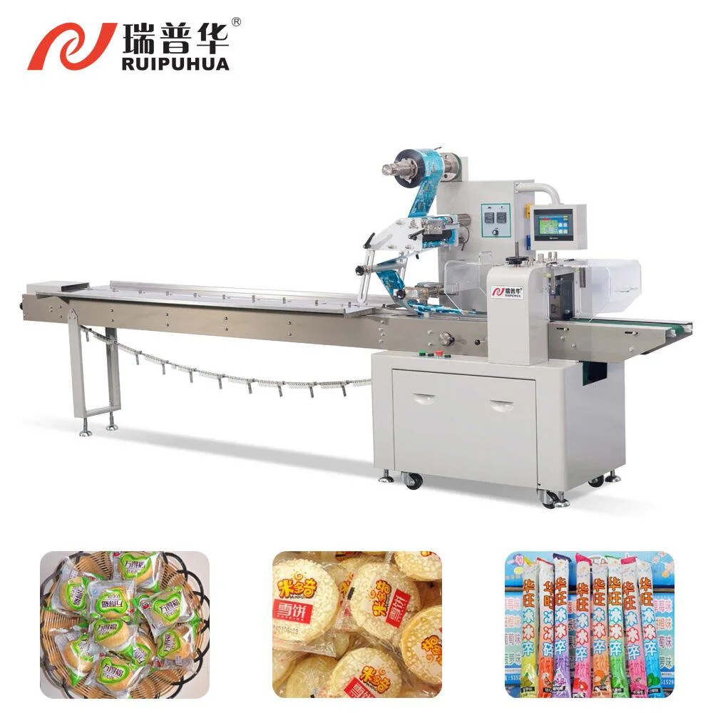 Biscuits Cookies Ice Pops Snow Cake Chocolate Candy Medicine Daily Items Hardware Full Automatic Servo Flow Packaging Packing Machine