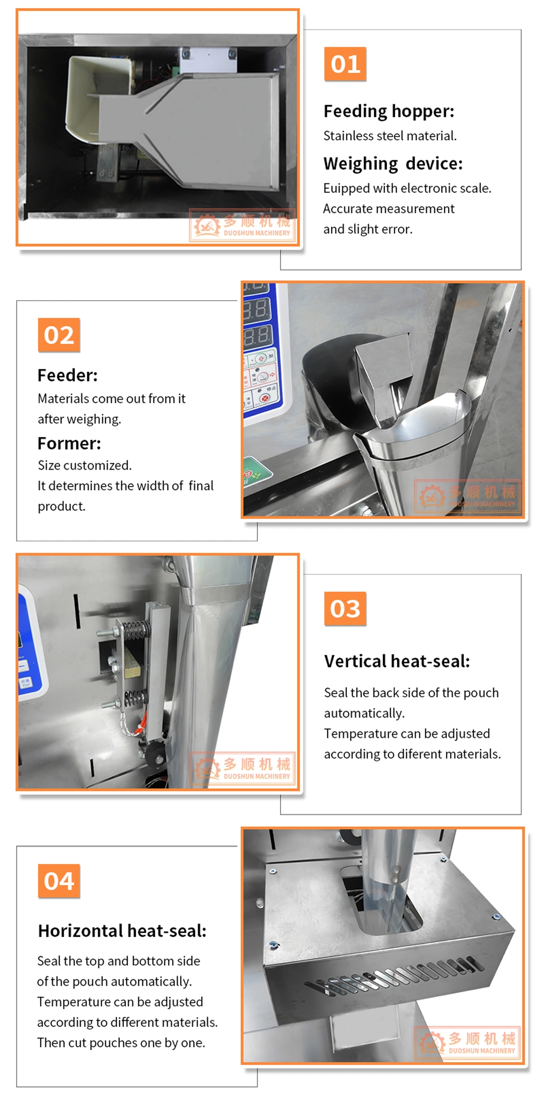 Small Automatic Food Pouch Spice Grain Powder Packing Packaging Machine