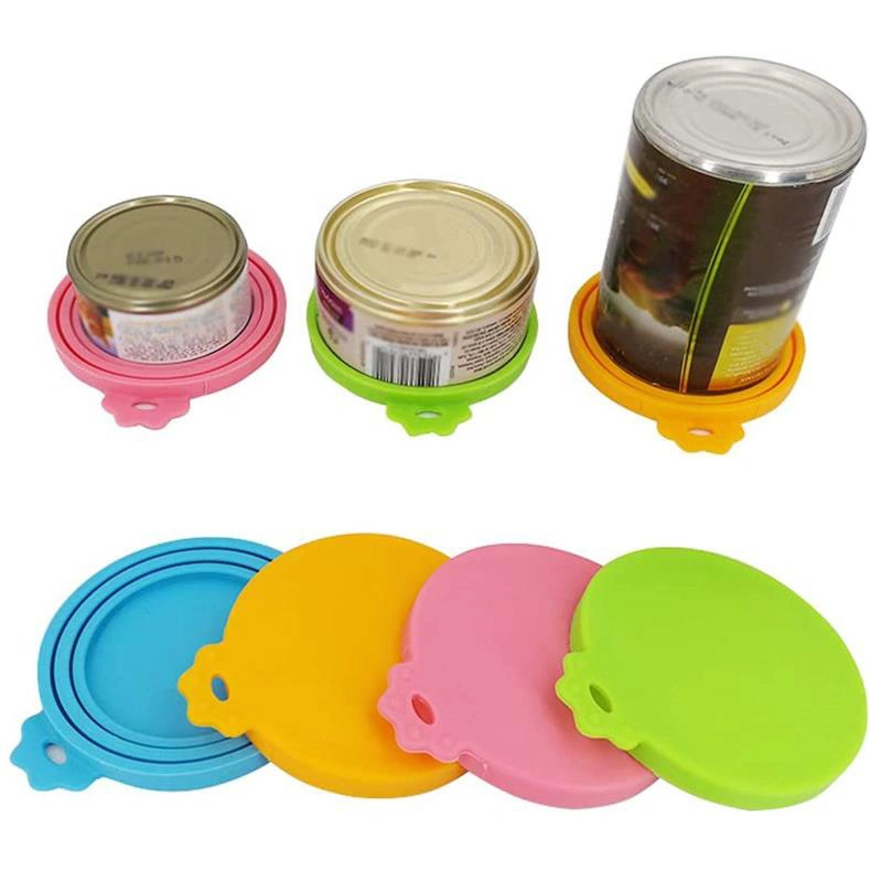 Universal Size One Fit 3 Standard Size Silicone Pet Food Can Cover Can Lids