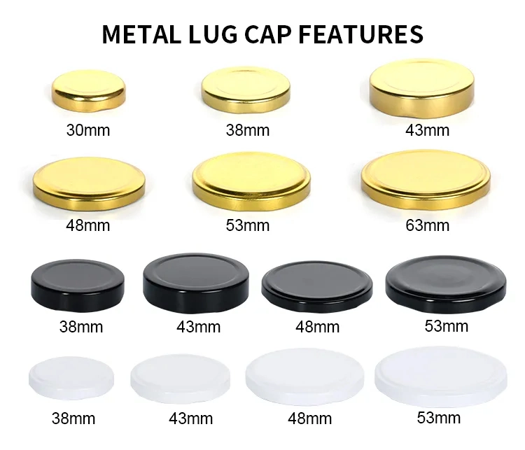 Wholesale Different Sizes 30mm to 82mm Tinplate Twist off Metal Cap for Glass Pickle Jar