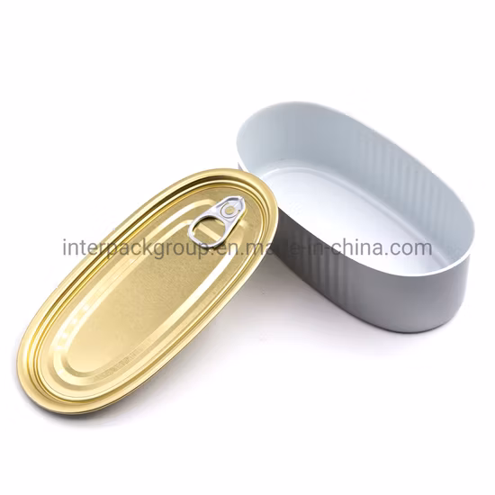 501# Custom Logo Printing Oval Shaped Packing Tin Can Empty Grade Tin Can for Food with Normal End Eoe Lid